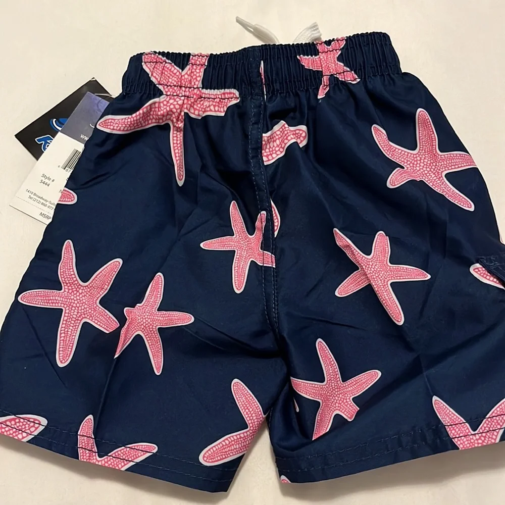 Kanu Surf navy/pink starfish swim trunks
